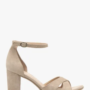 Beżowe sandały damskie na obcasie