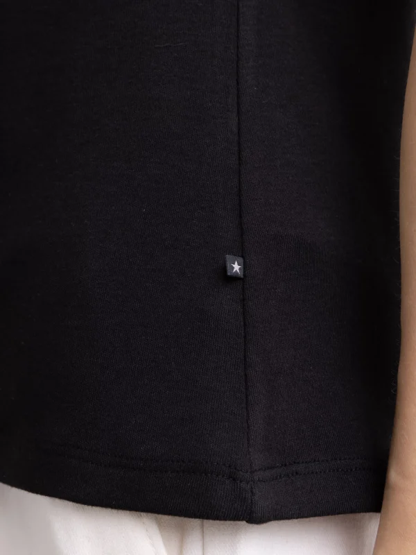 Koszulka damska z podwijanym rękawem czarna Adela 906