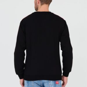 MOSCHINO Czarna męska bluza z lampasami