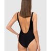 MOSCHINO Czarny jednoczęściowy strój kąpielowy damski z białym logo