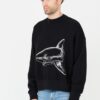 PALM ANGELS Czarna męska bluza Split Shark Crew