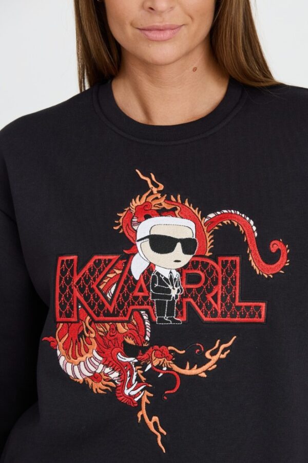 KARL LAGERFELD Czarna damska bluza ikonik lny