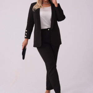 Czarny elegancki garnitur Liliana PLUS SIZE XXL WIOSNA