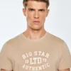 Koszulka męska z nadrukiem beżowa Teller 804