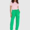 JUICY COUTURE Zielone spodnie damskie wendy recycled z haftowanym logo