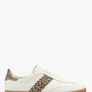 Kremowe półbuty sportowe z elementami w panterkę