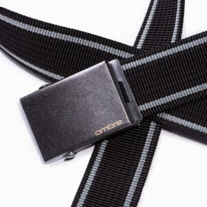 Pasek męski parciany dwukolorowy - czarny