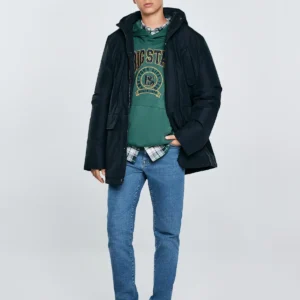 Kurtka chłopięca z kapturem granatowa Oskar 404