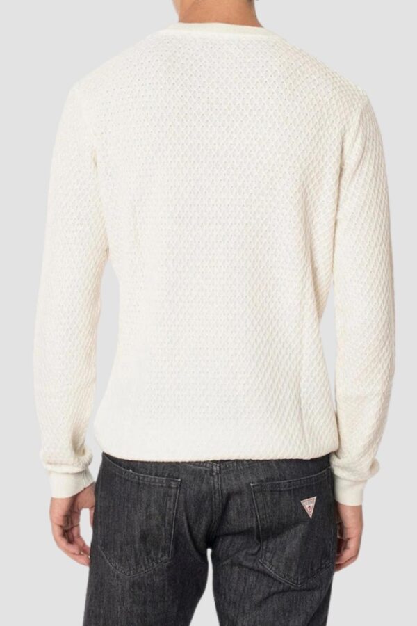 GUESS Beżowy sweter męski Davin Cn Ls