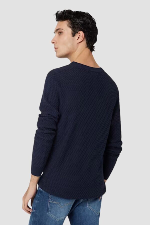 GUESS Granatowy sweter męski Davin Cn Ls