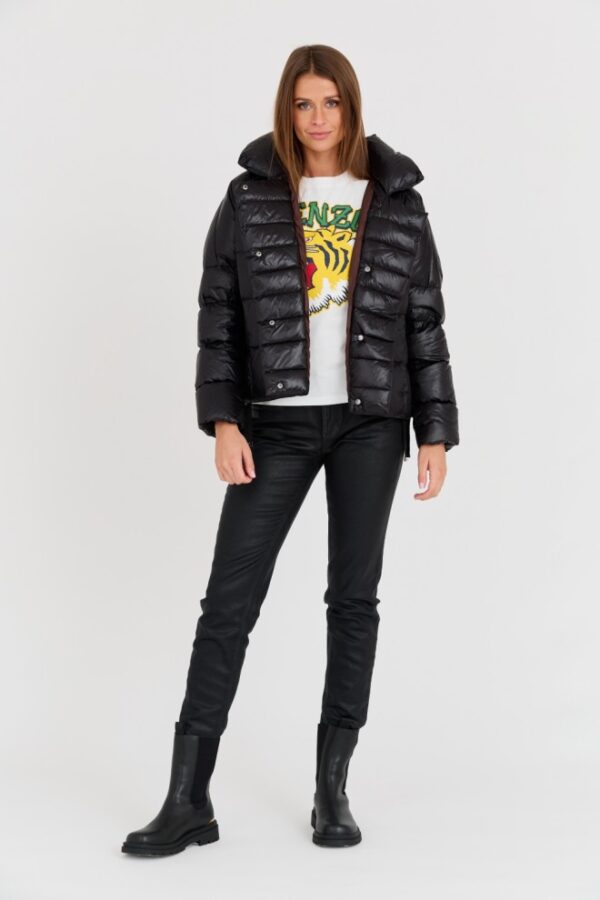 DIEGO M Czarna damska kurtka, Rozmiar 42 EU - 46 IT