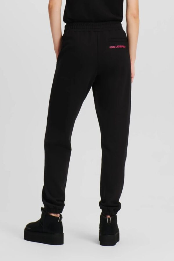 KARL LAGERFELD Czarne spodnie dresowe damskie Ikonik 2.0 Jelly
