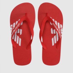 EMPORIO ARMANI Czerwone japonki z białym logo