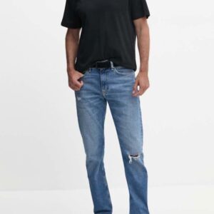 CALVIN KLEIN Błękitne męskie jeansy Slim Taper