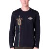AERONAUTICA MILITARE Granatowy męski longsleeve Crew neck