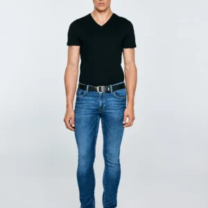 Koszulka męska typu slim czarna Basicov 906