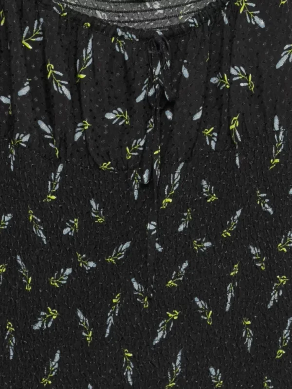 Bluzka damska z wiskozy z bufiastymi rękawami czarna Onega 906