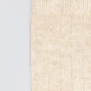 Skarpety damskie prążkowane z dodatkiem wełny kremowe Malena 103