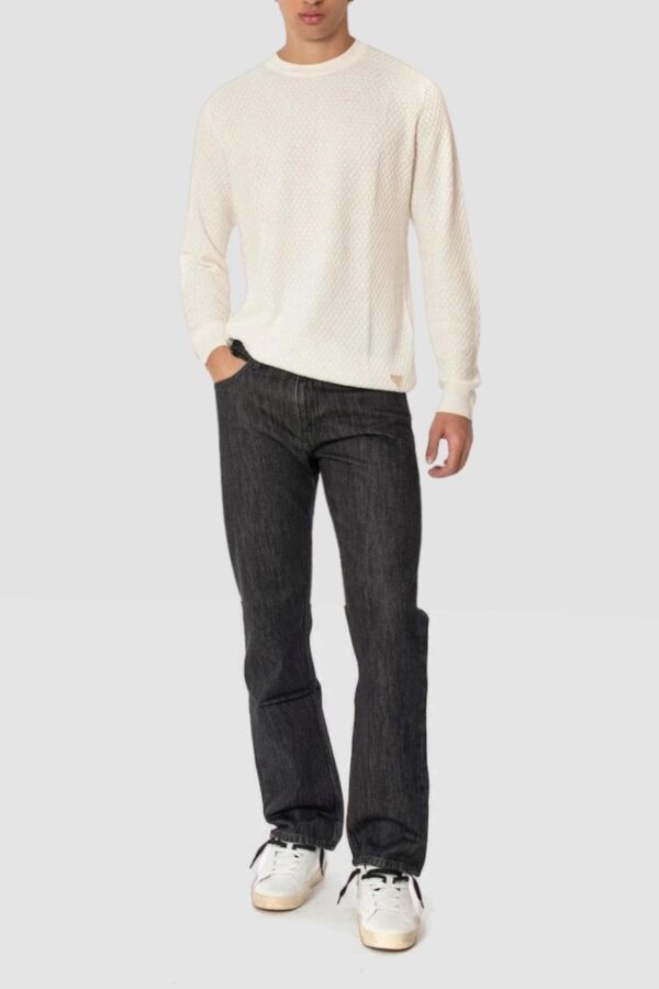 GUESS Beżowy sweter męski Davin Cn Ls