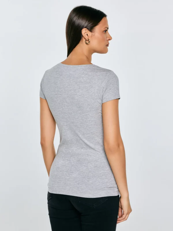 d99570fbb031e3e18ffe1241e6c168ee940f574b Koszulka damska gładka szara Classic 991
