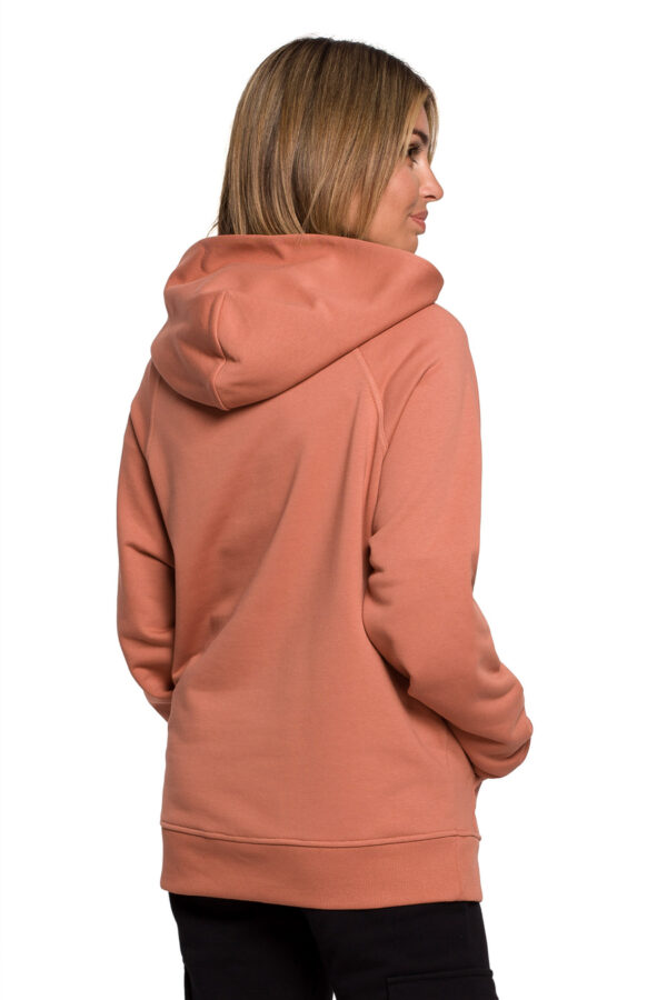Bluza z kapturem kangurek ceglasta bawełna premiu