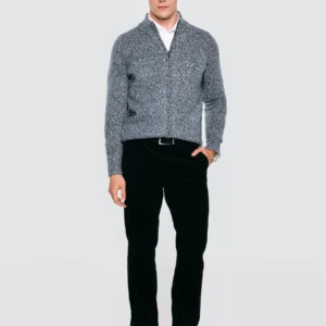 Sweter męski rozpinany melanżowy niebieski Dionis 402