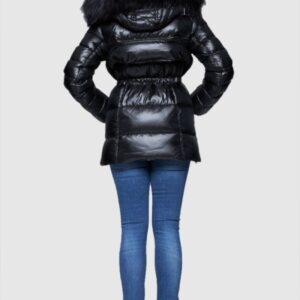 DIEGO M Puchowa kurtka damska z odpinanym kapturem, Rozmiar 42 EU - 46 IT