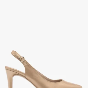 Złote czółenka typu slingback