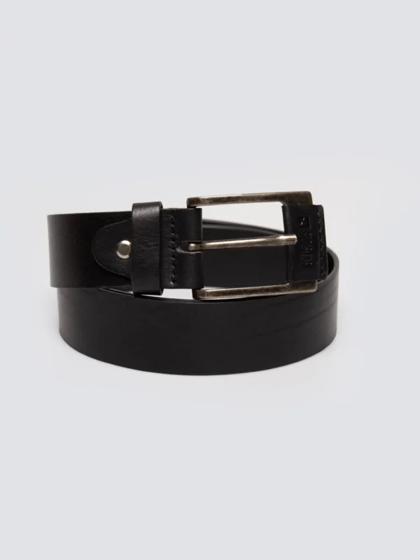 Pasek męski skórzany czarny Koren 906