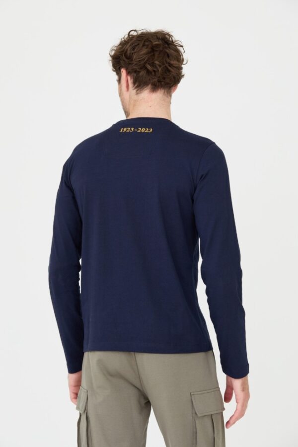 AERONAUTICA MILITARE Granatowy męski bawełniany longsleeve