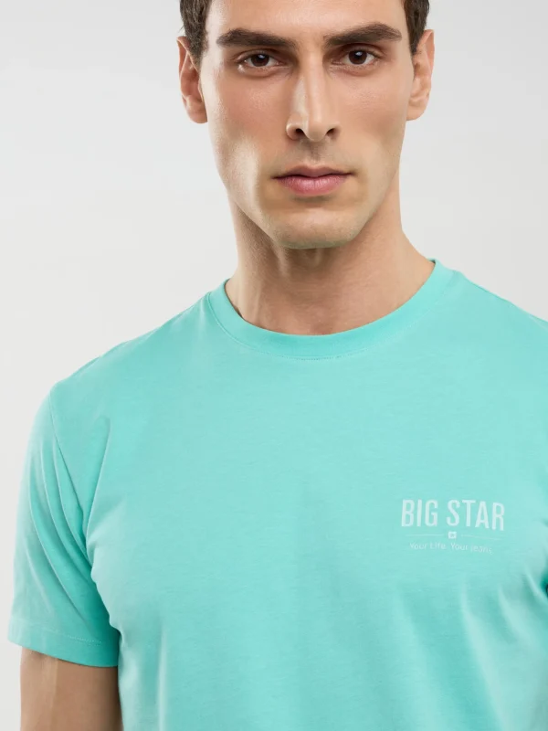 Koszulka męska z krótkim rękawem z logo BIG STAR turkusowa Brunomi 302