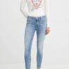 GUESS Biały damski longsleeve Love Tee