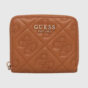 GUESS Brązowy mały portfel damski Adelasia