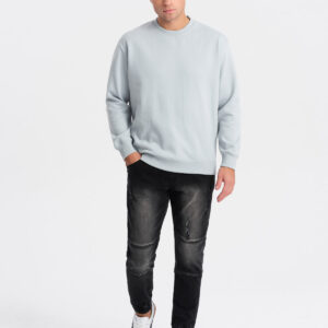 Spodnie męskie marmurkowe JOGGERY z przetarciami - czarne V2