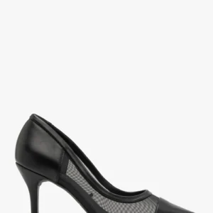 Czarne czółenka damskie z siateczką