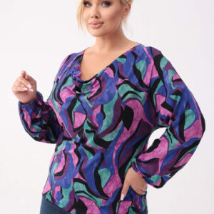 Bluzka Camila z dekoltem typu woda - styl i komfort w jednym PLUS SIZE XXL OVERSIZE