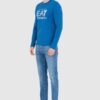 EA7 Niebieski męski bawełniany longsleeve