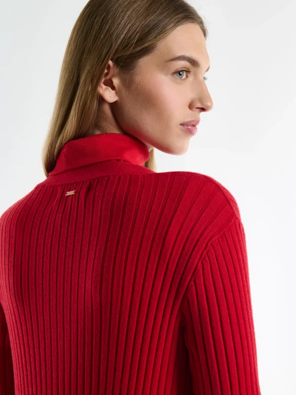 Kardigan damski długi czerwony Neka 603