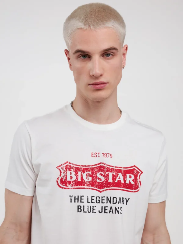 Koszulka męska z nadrukiem biała Millaner 101