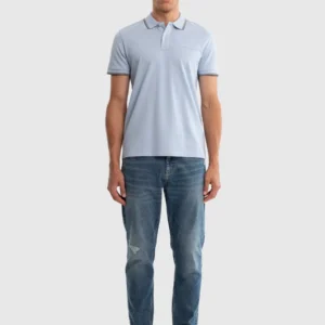 Jeansy męskie z przetarciami niebieskie Ates 373