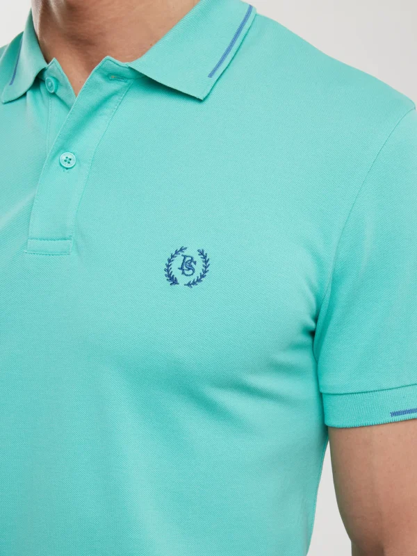 Koszulka męska polo turkusowa Polian 302