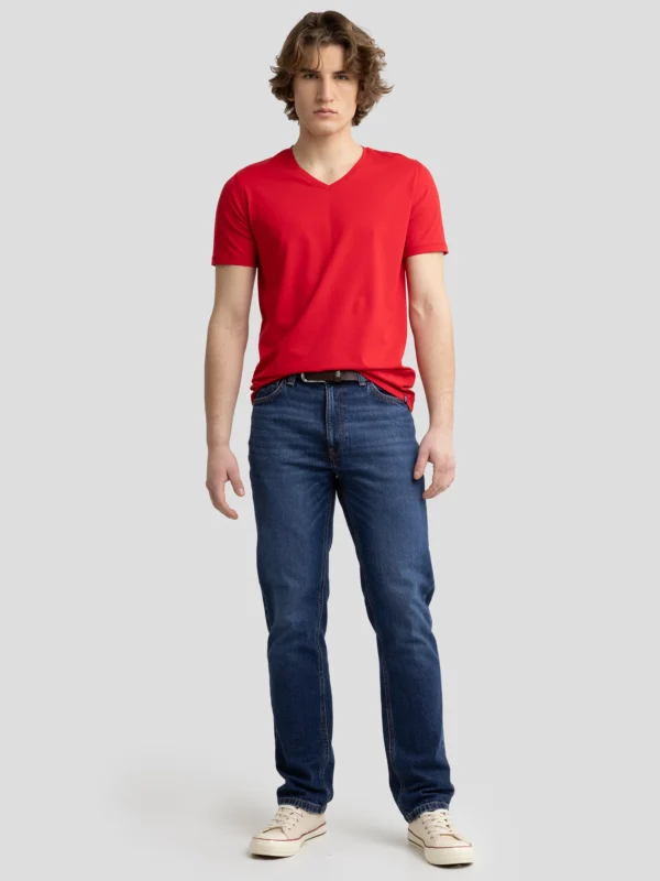 e371cc2f57b7aff7dd1de2f3c7de261c2c359ef4 Koszulka męska v-neck czerwona Irtos 603