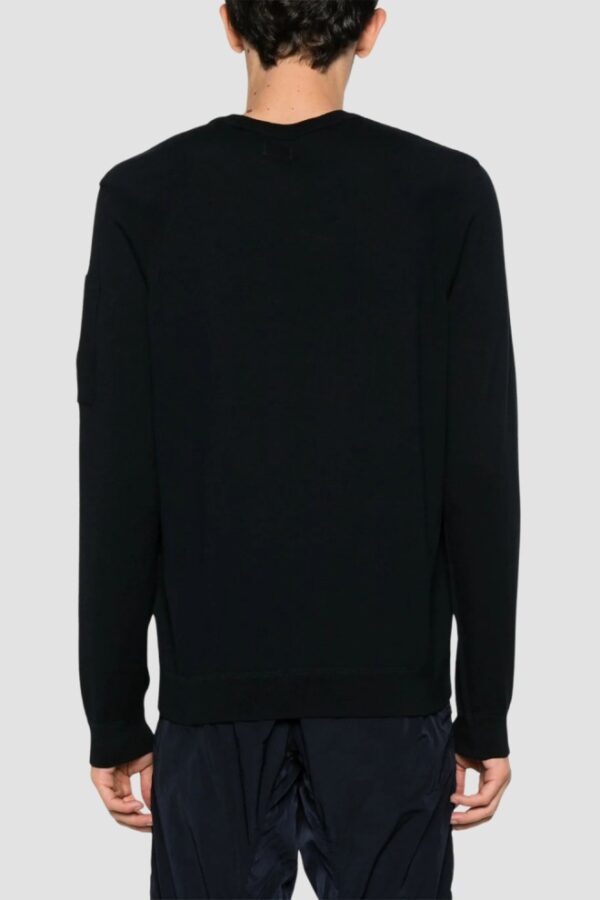 C.P. COMPANY Czarny męski cienki sweter Crew Neck