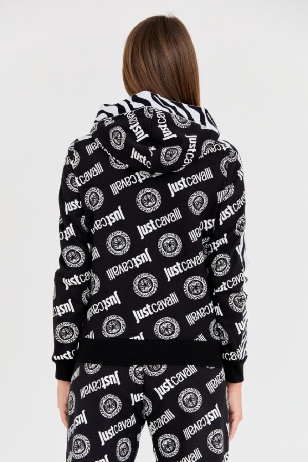 JUST CAVALLI Czarna damska bluza Logo Tigre