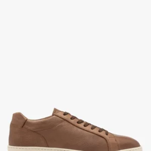 Brązowe skórzane półbuty na lekkim spodzie