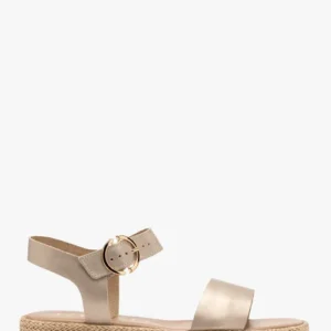 Platynowe sandały damskie płaskie