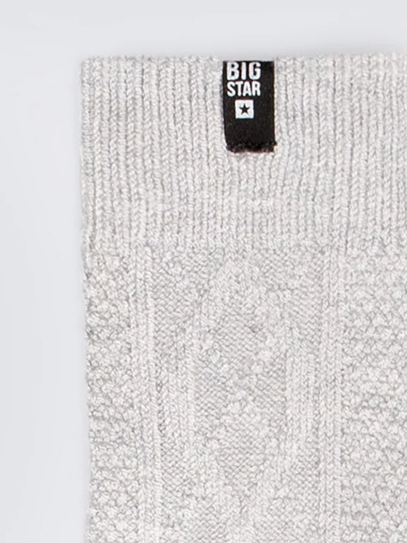 e4443186b8ab925c843ea2058a590fbc397fbe04 Skarpety damskie z wiskozy o warkoczowym splocie szare Eline 902