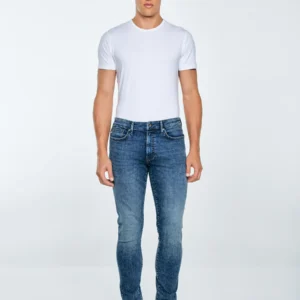 Jeansy męskie z przetarciami niebieskie Terry Carrot 441