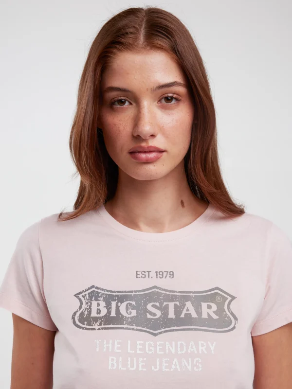 e4c050abb97ca2280d3f7894fbdbdb5ff888abde Koszulka damska z nadrukiem na piersi z kolekcji Authentic różowa Rissmelna 600