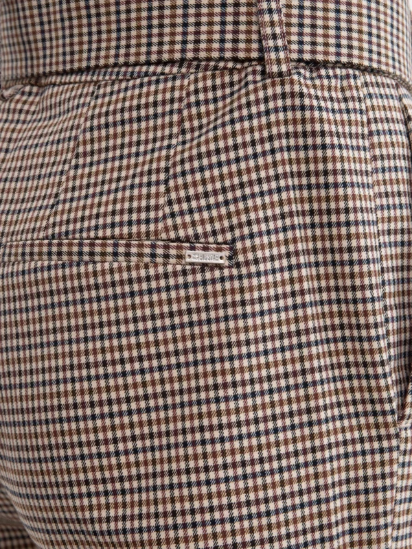 e4cdf366256d48f739196ddfc60462be5a47b8c9 Spodnie damskie cygaretki z wysokim stanem w kratę Melisanai 000/ Melisana 000